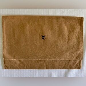 Authentic Louis Vuitton Brown Dust Bag Fold Over Envelope Style Protective Cover